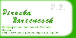 piroska martencsek business card